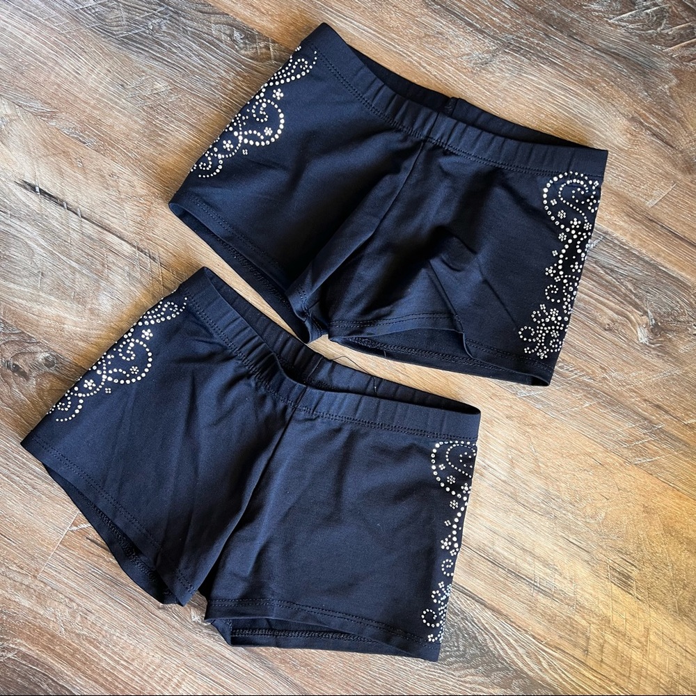 Motionwear Rhinestone Spray Low Rise Shorts size PA